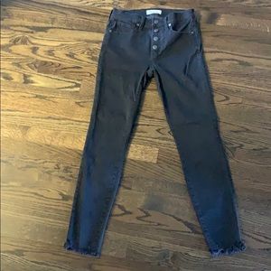 barely worn madewell black high rise fringed jeans